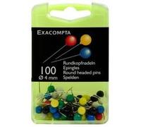 Exacompta - Boîte de 100 épingles sphériques 4mm couleurs assorties G