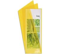 Exacompta - Réf. 661235E - Boîte de 100 pochettes coin lisse en PVC semi rigide 13/100ème - Format à classer A4 - Avec encoche pour facilité l'ouverture - Coloris jaune