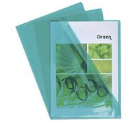 Exacompta - Réf. 661295E - Boîte de 100 pochettes coin lisse en PVC semi rigide 13/100ème - Format à classer A4 - Avec encoche pour facilité l'ouverture - Coloris vert