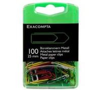 Exacompta - Boîte de 100 Trombones attaches lettres 25mm couleurs assorties G