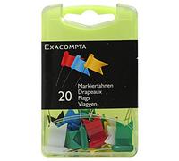 EXACOMPTA Boîte de 20 épingles drapeaux 16mm Couleurs assorties