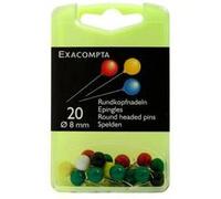 Exacompta - Boîte de 20 épingles sphériques 8mm Couleurs assorties G