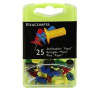 Exacompta - Épingles d'affichage Papic - Boîte 25 - Ø 10 mm - 6 couleurs assorties