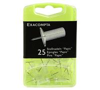 EXACOMPTA Boîte de 25 épingles Papic hauteur 7mm 10mm de diamètre Cristal