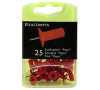Exacompta Boîte de 25 épingles Papic Hauteur 7mm 10mm de diamètre Rouge