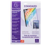 EXACOMPTA Boite de 25 plats pour relier en PVC 20/100ième A4 - Translucide