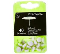 EXACOMPTA Boîte de 40 punaises Hauteur de Pointe 7mm 10mm de diamètre Blanc