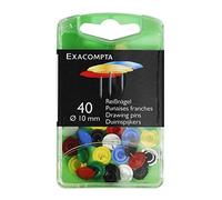 EXACOMPTA Boîte de 40 punaises hauteur de pointe 7mm 10mm de diamètre Couleurs assorties