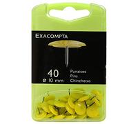 EXACOMPTA Boîte de 40 punaises hauteur de pointe 7mm 10mm de diamètre Jaune