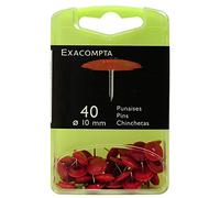 EXACOMPTA Boîte de 40 punaises hauteur de pointe 7mm 10mm de diamètre Rouge