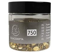 Exacompta Boîte de 750 punaises en laiton hauteur 9mm 11mm de diamètre Laiton