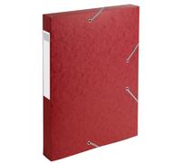 Exacompta Boîte de classement A4 Cartobox – Carte lustrée 7/10E, dos 4 cm, rouge