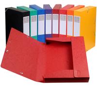 Exacompta Boîte de classement A4 Cartobox - Carte lustrée 7/10E - Dos 6 cm - Assorties - Lot de 10