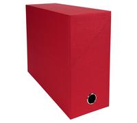 Exacompta Boîte de classement en toile cartonnée - Dos 12 cm - Rouge - Lot de 5