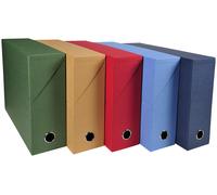 Exacompta Boîte de classement en toile cartonnée - Dos 9 cm - Assorties - Lot de 5
