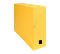 Exacompta - Réf. 89529E - 5 boîtes transfert en papier toilé - Dos 90 mm - Avec un œillet en métal - Pour format A4 - Dimensions 25,5 x 34 x 9 cm - jaune - livrées montées