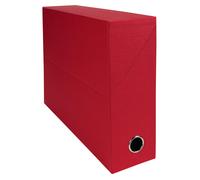 Exacompta Boîte de classement en toile cartonnée - Dos 9 cm - Rouge - Lot de 5