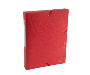 EXACOMPTA Boite de classement Exabox Dos 40mm Carte lustrée Scotten - A4 - Rouge