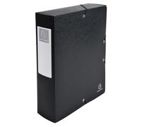 Exacompta - Ref. 50831E - 1 boite de classement avec élastiques Exabox - en carte lustrée 600g/m2 - Dos 8 cm - dimensions 25 x 33 cm - pour documents A4 - couleur noir - livrée montée