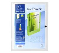 Exacompta Boîte de classement A4 Kreacover – Fermeture pression, PP chromaline 7/10E, Dos 4 cm