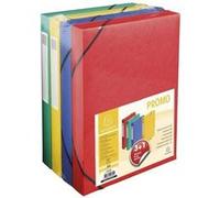 EXACOMPTA Lot promo 3 + 1 boites de classement dos 40mm en carte lustrée A4 assorties