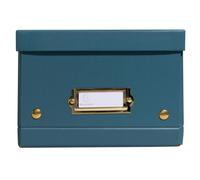Exacompta - Ref. 62253E - 1 Boîte de rangement Néo Déco - en carton - livrée à plat - facile à monter grâce aux boutons pression - format A5 - dimensions 20 x 26 x 15 cm - couleur bleu canard