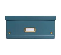 Exacompta Boîte de rangement carton Néo Déco A3+, livrée à plat, boutons-pression, Bleu canard
