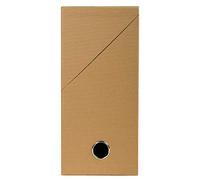Exacompta Boîte de transfert en papier toilé Réf. 89428E – Dos 120 mm, œillet métal, A4, havane