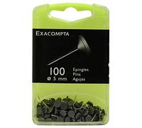 EXACOMPTA BTE 100 EPINGLES Tete Plate 5MM Gris