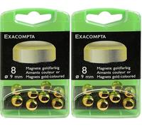 EXACOMPTA BTE 8 AIMANTS Diam 9mm Or (Lot de 2)