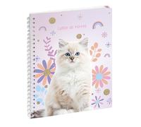Exacompta - Cahier de textes à spirale Lovely 17x22cm Chat blanc