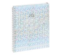 Exacompta - Cahier de textes Holographiquek 17x22cm | Grands carreaux (seyès), Onglets de couleur, Spirale, Jours détachables, Fabriqué en France