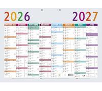 Exacompta - Calendrier 55x40,5cm - Sept. 2026-2027 - Multicolore