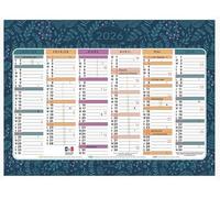 Exacompta - Calendrier Illustré Mini Labo 17x13cm Semestriel Janvier 2026 à Décembre 2026 - Théme Fleurie