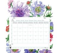 EXACOMPTA Calendrier mensuel EasyCal Fleurs avec feuillets détachables 24 x 18 cm agrafé sur plaque cartonnée imprimée 27,5 x 30,5 cm 2026 - Visuels a