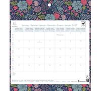 Exacompta - Calendrier mensuel EasyCal Mini Labo 24x18cm sur plaque - 2027 | 12 Feuilles détachables, Carte perforée pour fixation murale, Fabriqué en France, Visuel aléatoire