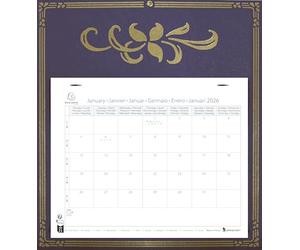 Exacompta - Calendrier mensuel EasyCal Skytos 24x18cm - 2026 - Bleu