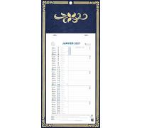 Exacompta Calendrier mensuel Skytos 15,5x28,5cm sur plaque - 2027 | 12 Feuilles détachables, Visuel aléatoire, Carte perforée pour fixation murale, Fabriqué en France
