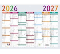Exacompta Calendrier mural Sept/Sept 29,5 x 22 cm Multicolore, Grandes grilles, vacances scolaires