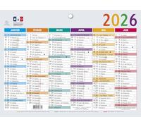 Exacompta - Calendrier Multicolore Semestriel 13x17cm - 2026