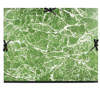 Exacompta - Réf. 660E - 1 carton à dessin papier marbré verni - avec rubans tissu - dos toilé - intérieur papier blanc - dimensions 61 x 76 cm - format à classer B2 (500 x 707 mm) - couleur vert