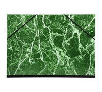 Exacompta Carton à dessin papier marbré verni 37x52 cm avec élastiques Vert, format 1/2 raisin