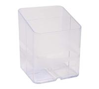 Exacompta - Carton de 10 Pots à crayons PEN-CUBE Office - Cristal | Avec 2 compartiments de taille et de hauteur différentes - Dimensions 7,4x7,4x9,3 cm