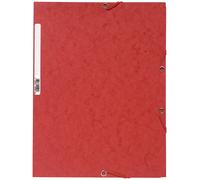 Exacompta Chemise 3 Rabats À Élastiques Carte Lustrée 400g/M2 Nature Future® A4 Rouge