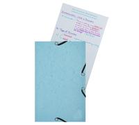 25 Fiches Bristol Et Chemise De Rangement - 125x200mm - Petits Carreaux - Couleur Pastel - Exacompta