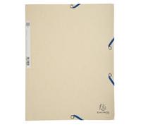 EXACOMPTA Chemise 3 rabats à élastiques carte lustrée 400g/m2 - A4 - Ivoire