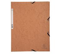 EXACOMPTA Chemise 3 rabats à élastiques carte lustrée 400g/m2 - A4 - Tabac