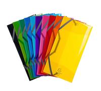 Exacompta Chemise à élastiques Iderama 12×23,5 cm PP semi-translucide 3 rabats - couleur aléatoire