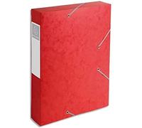 EXACOMPTA Chemise 3 rabats élastique Cartobox dos de 6 cm carte lustrée 5/10e rouge
