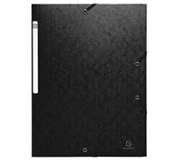 EXACOMPTA Chemise à élastique, carton, 425 g/m2, noir Noir G